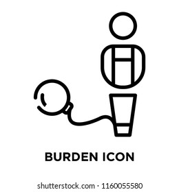 Burden icon vector isolated on white background, Burden transparent sign , line symbol or linear element design in outline style