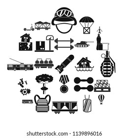 Burden icons set. Simple set of 25 burden vector icons for web isolated on white background