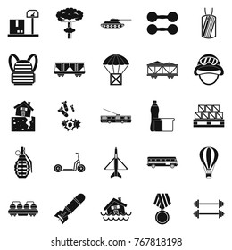 Burden icons set. Simple set of 25 burden vector icons for web isolated on white background