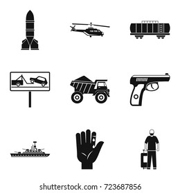 Burden icons set. Simple set of 9 burden vector icons for web isolated on white background
