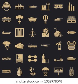 Burden icons set. Simple style of 36 burden vector icons for web for any design