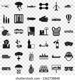 Burden icons set. Simple style of 36 burden vector icons for web for any design
