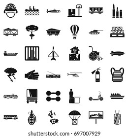 Burden icons set. Simple style of 36 burden vector icons for web isolated on white background