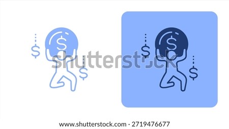 Burden MixedTwo-tone color and contrasting background icon illustration