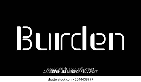 Logotipo de fonte do alfabeto arrojado Burden Modern Future. Tipografia urbano itálico estilo fontes tecnologia, esporte, marca de filme e logotipos. ilustração vetorial