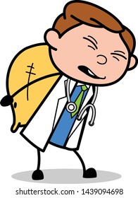 Burden - Professional Cartoon Doctor Vector Illustration