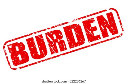 BURDEN red stamp text on white