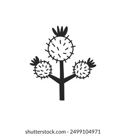 Burdock Doodle Icon. Hand drawn herb sketch. Isolated vector illustration