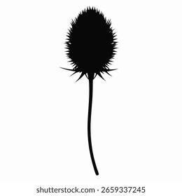 Burdock silhouette on white background
