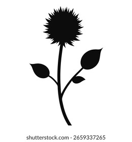 Burdock silhouette on white background