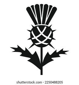 Burdock thistle icon simple vector. Milk plant. Cirsium stem