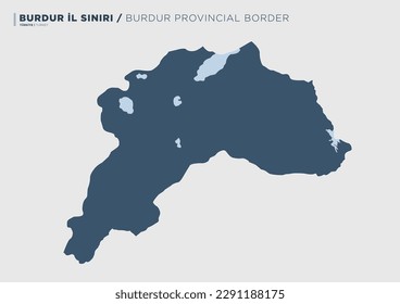 
Burdur province map of Turkey.