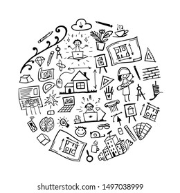 Bureau of architecture, background for your design