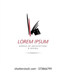 Bureau of architecture and design. Vector logo concept design
