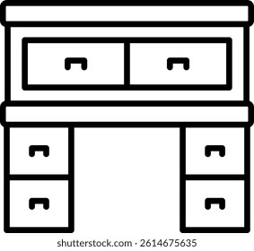 Bureau Line Vector Icon Design