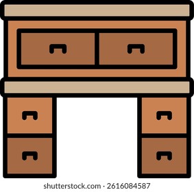 Bureau Line Vector Icon Design