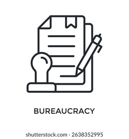Bureaucracy Icon Outline Style. Vector Illustration For Graphic Design