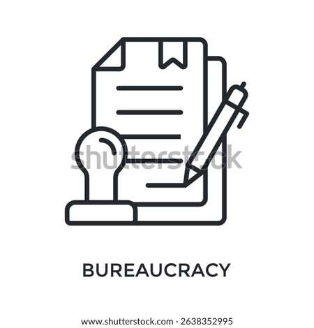 Bureaucracy Icon Outline Style. Vector Illustration For Graphic Design