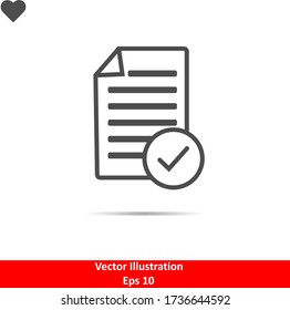 Vector de icono burocrático, documento, papel