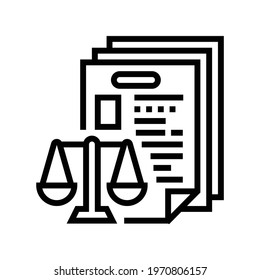 bureaucracy law dictionary line icon vector. bureaucracy law dictionary sign. isolated contour symbol black illustration