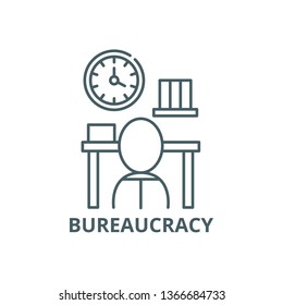 Bureaucracy line icon, vector. Bureaucracy outline sign, concept symbol, flat illustration