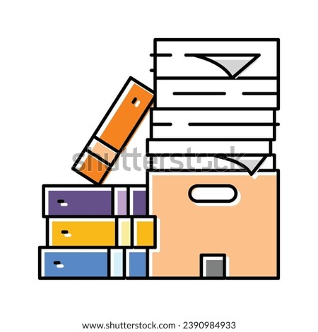 bureaucracy paper document color icon vector. bureaucracy paper document sign. isolated symbol illustration