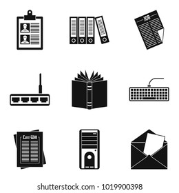 Bureaucrat icons set. Simple set of 9 bureaucrat vector icons for web isolated on white background