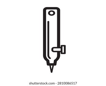 Burette icon. Laboratory glass tool for titration. Scientific equipment.