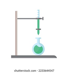 Burette Outline icon. Laboratory Concept. Vector Illustration