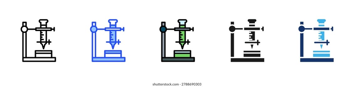 Burette Setup Icon Collection With Multiple Styles