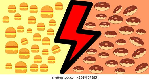 Burgar y anillo de diseño de elementos de diseño de pastel