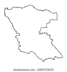 Landkarte der Provinz Burgas, Provinz Bulgarien. Vektorgrafik.