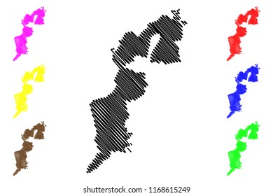Burgenland (Republic of Austria) map vector illustration, scribble sketch Burgenland map