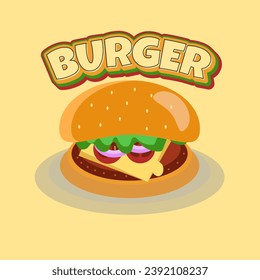 burger 3d editable text effect with burger vector