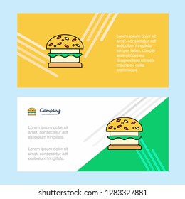 Burger abstract corporate business banner template, horizontal advertising business banner.