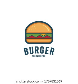 Burger abstract outline vector logo template