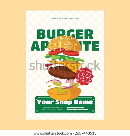 Burger appetite flyer poster template design