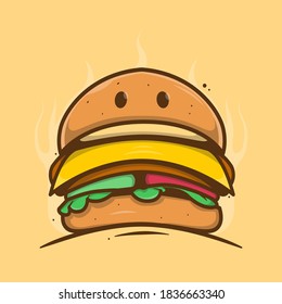 burger art illustration Premium Vector
