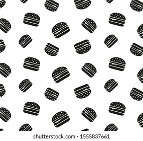 burger background Seamless. food background vector black 