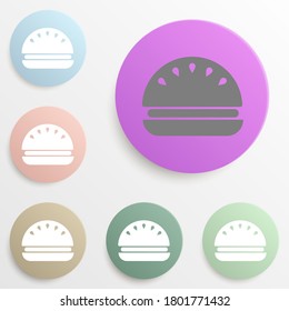 Burger badge color set. Simple glyph, flat vector of web icons for ui and ux, website or mobile application
