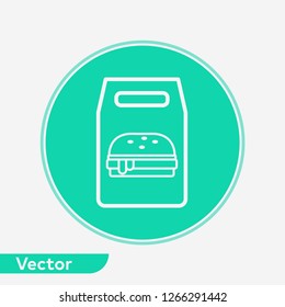 Burger bag vector icon sign symbol