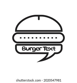 Burger balloon text vector for your illustration. hamburger logo design for your brand