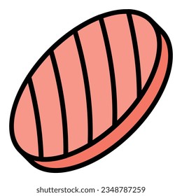 Burger bbq meat icon outline vector. Arabian dish. Azerbaijan food color flat svg