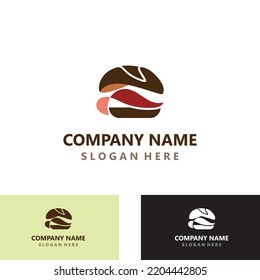 Burger beef logo design restaurant template vector image