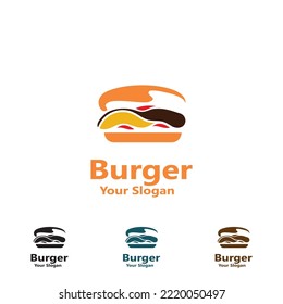 Burger beef logo design restaurant template vector image