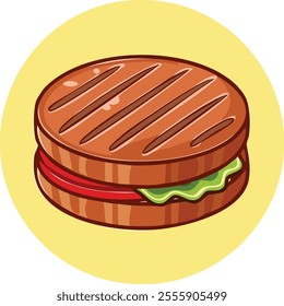 Burger Beef Patty with Lettuce Leaf Food concept snack