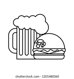 burger beer glass fast food