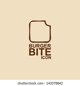 Burger Bite Icon. Vector Illustration