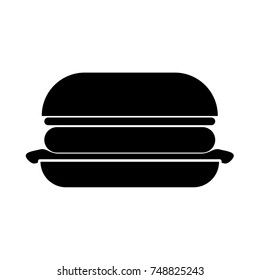 Burger black icon .
