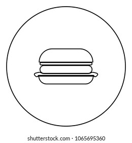 Burger black icon in circle